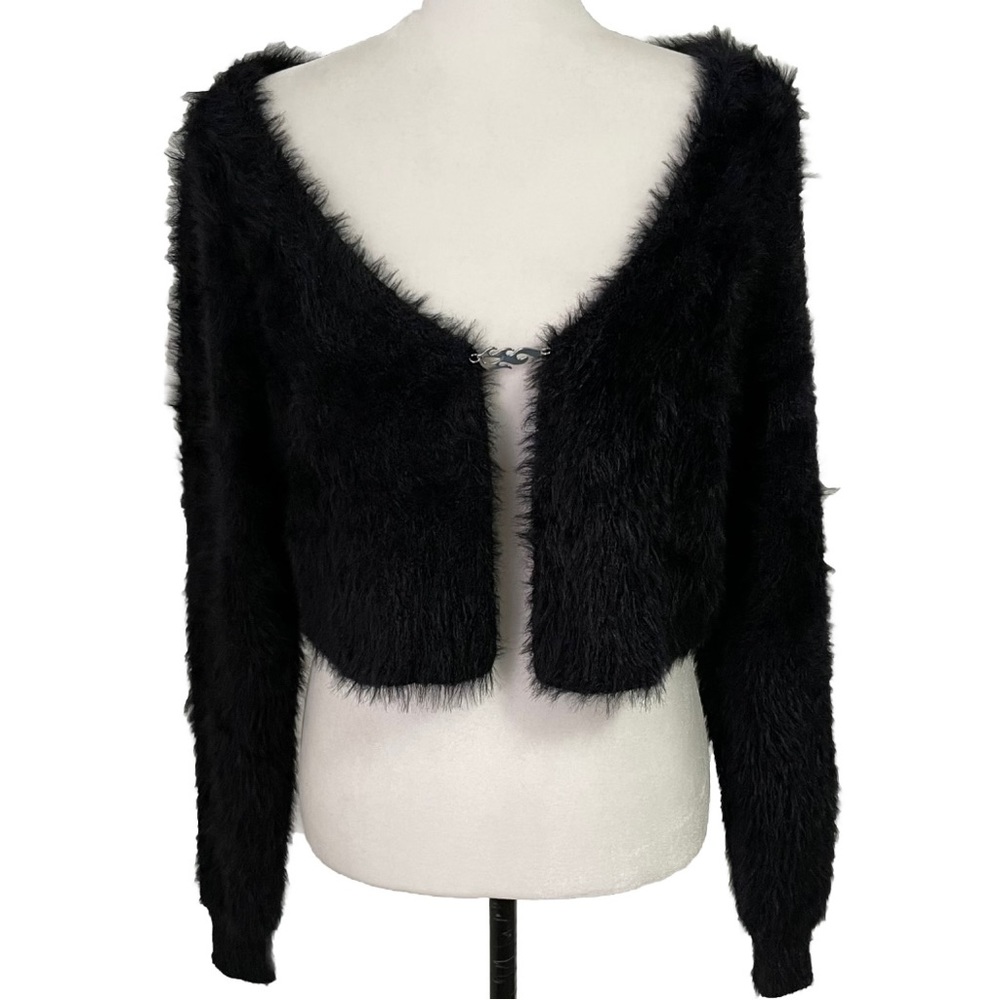 Fabletics Black Cropped Cardigan Sweater
